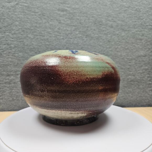 Hand-made Studio Art Pit Fired Pottery Signed with Lyrical description on bottom - Picture 2 of 7